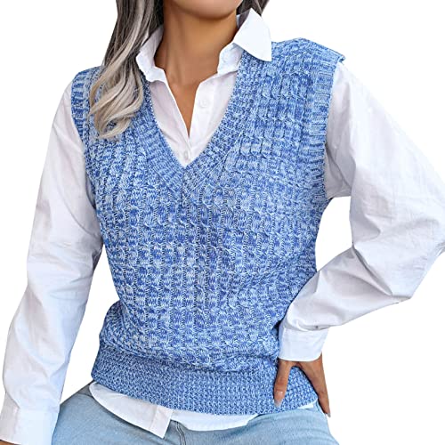 Damen Winterpullover Baumwolle V Ausschnitt Klassisch Strickweste Sweater Vest Einfarbig Ärmellos Warm Pullover Pullunder Winterweste Braune Winter Pullover Vest Strickpullunder Damen Winterpullover Baumwolle V Ausschnitt Klassisch Strickweste Sweater Vest Einfarbig Ärmellos Warm Pullover Pullunder Winterweste Braune Winter Pullover Vest Strickpullunder von DondPO