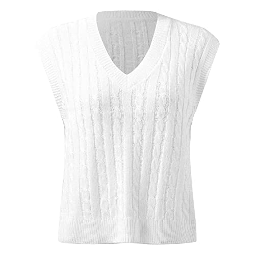 Damenpullunder Warm V Ausschnitt Baumwolle Pullover Winterpullover Ärmellos Einfarbig Winter Strickweste Strickpullunder Pullover Vest Lose Vintage Sweater Vest Pullunder Damenpullunder Warm V Ausschnitt Baumwolle Pullover Winterpullover Ärmellos Einfarbig Winter Strickweste Strickpullunder Pullover Vest Lose Vintage Sweater Vest Pullunder von DondPO