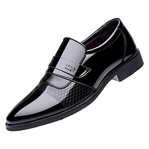 DondPO Braune Anzugschuhe Herren, Mokassin Elegante Smoking Anzugschuhe Herrenschuhe Klassischer Hochzeit Casual Business Schuhe Oxford Schuhe Schnürschuhe 39 Schwarz Leder Lederschuhe Derby Schuhe von DondPO