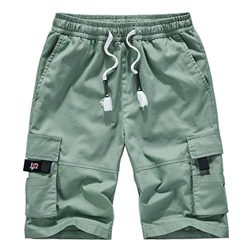 DondPO Breite Jogginghose, Kurz Atmungsaktiv Baumwolle Freizeithose Sommerhose mit Seitentaschen Cargo Jogginghose Sommer Outdoor Schwarz Trainingshose Wanderhose Sweatpants Cargohosen Cargo XXL von DondPO