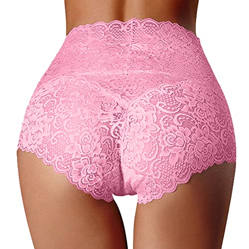 DondPO Damen Unterhosen, Hohe Taille Sexy Nahtlose Tanga Spitze Spitzenslip Hipster Bequem String Unterhosen Tanga Sommer Erotisch Durchsichtig String Tanga Unterwäsche # von DondPO