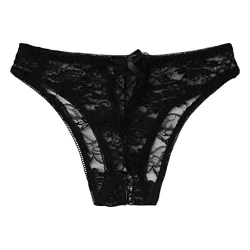 DondPO Damenwäsche Große Größe Schwarz G-String Slip Spitzenhöschen Erotikunterwäsche Offener Schritt Spitze Sexy Höschen Panty Unterwäsche Erotisch Push Up String Tanga von DondPO