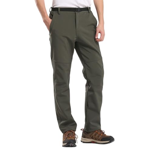 DondPO Fahrradhose Winter Herren, Winter Warm Winddicht Skihose Softshellhose 5XL Schwarze Taschen Schneehose Outdoorhose Kletterhose Jagen Gefüttert wasserdichte Wanderhose Funktionshose von DondPO