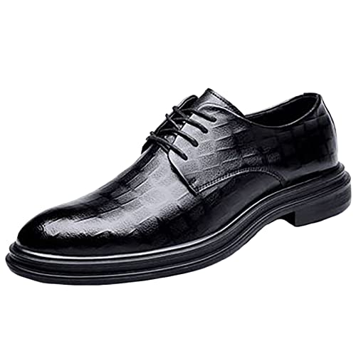 DondPO Herren Anzugschuhe, Casual Rutschfeste Klassischer Oxford Schuhe Derby Schuhe Smoking Elegante 48 Anzugschuhe Lackschuhe Business Schuhe Leder Schwarz Hochzeit Lederschuhe Schnürschuhe # von DondPO