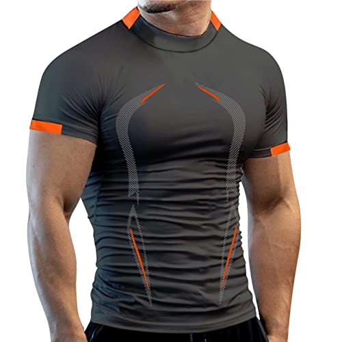 DondPO Kompressionsshirt Herren, Running Schnelltrocknende Outdoor 4XL Funktionsshirt Laufshirt Fitnessshirt Compression Atmungsaktive Stretch Laufshirt Fitnessshirt Kompressionsshirt von DondPO