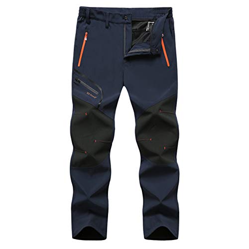 DondPO Outdoor Hosen Für Herren, Warm wasserdichte Fahrrad Skihose Schneehose Winddicht Ski Taschen Kletterhose Trekkinghose Snowboardhose Winter Gefüttert Sports Wanderhose Ski Hosen von DondPO