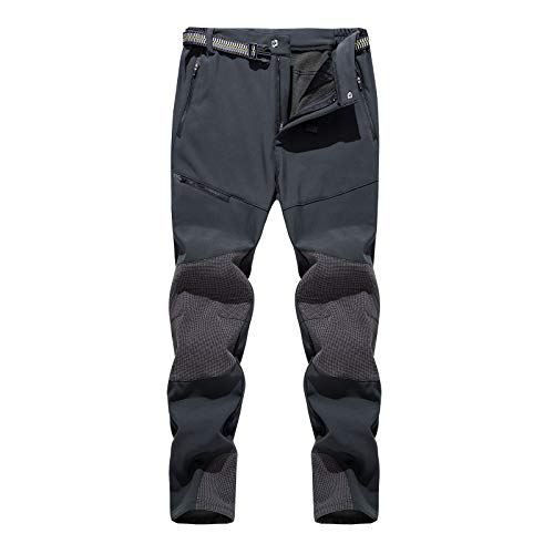 DondPO Outdoorhose Herren Winter 3XL Warm Gefüttert Wanderhose Schneehose Winter Winddicht wasserdichte Kletterhose Softshellhose Thermopants Camping Snowboard Taschen Skihose Trekkinghose von DondPO