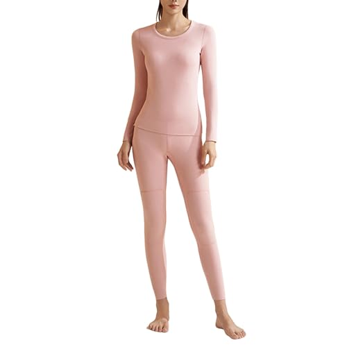 DondPO Skiunterwäsche Damen Atmungsaktiv Übergröße Anti-bakteriell Unterwäsche Set Thermounterwäsche Innenfleece Winter Thermowäsche Set Skiunterwäsche Set Warme Flexibel Funktionswäsche Unterwäsche von DondPO