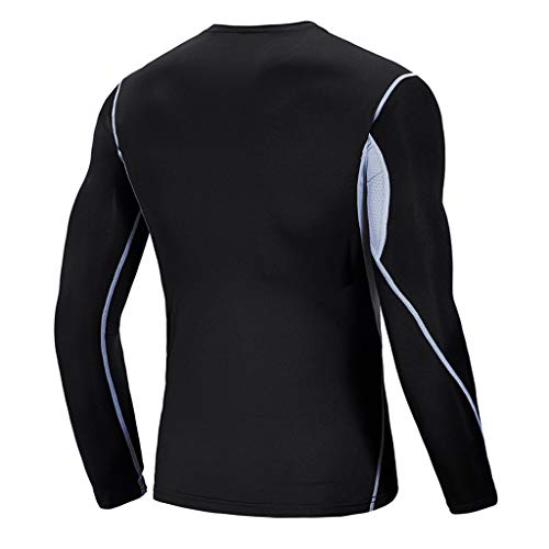 DondPO Sportkleidung Mann Atmungsaktive Schnelltrocknende Rundhals Compression Sportshirt Kompressionsshirt Laufshirt Leicht Stretch 7XL Muskelshirt Fitnessshirt Funktionsshirt von DondPO