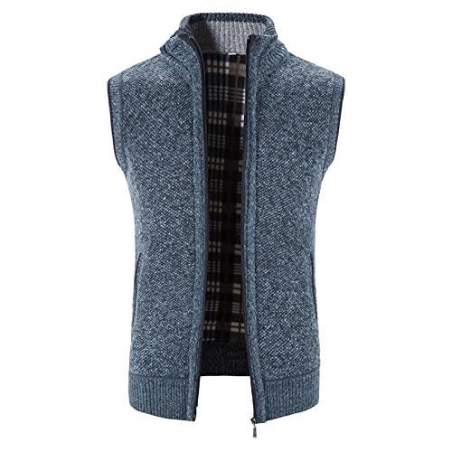 DondPO Strickweste Herren Wolle, Elegant Ärmellose Warm Weste Trachtenweste Freizeit Baumwolle Winter Cardigan Pullunder Herrenweste Slim Fit V-Ausschnitt Strickweste Pulloverwestee von DondPO