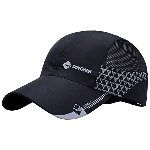 DondPO Trucker-Cap Stretch Sonnenschutz Damen Herren Cappy Mesh Festival Laufkappe Hut Unisex Schwarz Cap Retro Einstellbare Basecap Atmungsaktiv Leicht Sport Trucker Cap von DondPO