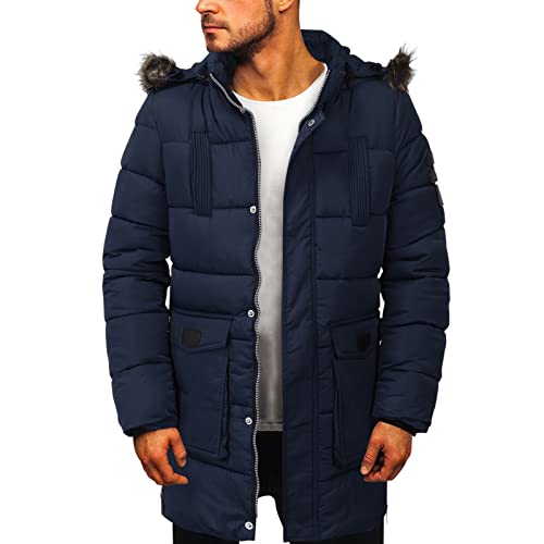 DondPO Ultraleichte Steppjacke Herren, Lang Herbst mit Kapuze Herrenjacken Übergangsjacke Reißverschluss Gefüttert Warme Steppjacke Wintermantel Winter Leicht Kurz Winterjacke Daunenjacke ! von DondPO