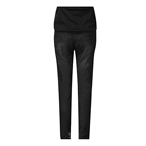 DondPO Umstands Jogginghose, Lang Leicht Schwangerschaftshose Umstandshosen Jeans Stretch Winter Maternity Jeans Schwangerschaftsjeans Straight Bauchband Umstandsjeans Umstandshose von DondPO