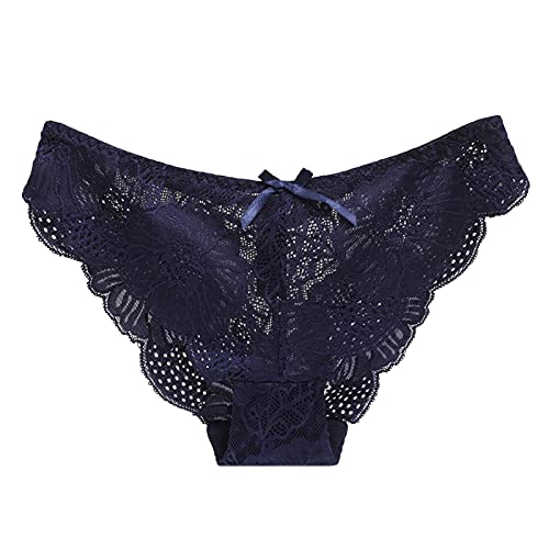 DondPO Unterwäsche Damen Slip, Sexy String Hipster Unterwäsche Damenunterwäsche Nahtlose Blau Erotisch Unterhosen Tanga Durchsichtig Sommer Hohe Taille Spitzenslip Hipster Unterwäsche von DondPO