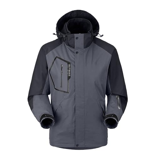 DondPO Winterjacke Wasserdicht Herren Wasserdicht Übergröße Gefüttert Winterparka Snowboardjacke Kapuze 4Xl Warm Multifunktionsjacke Winterjacke Winddichte Dunkelblau Xxl Skijacke Outdoorjacke von DondPO