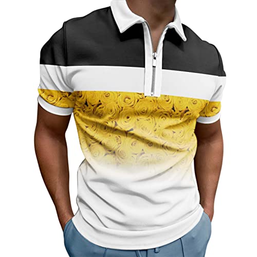 Freizeithemden Für Herren, XXL 4XL 3XL Funktionsshirt Basic Polohemd Slim Fit Golf Businesshemden T-Shirt Freizeithemden Kurzarm Hemd Polo Einfarbig Sweatshirt Poloshirt Baumwolle mit Knopf Poloshirt von DondPO