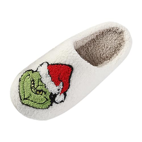 Hausschuhe Damen Weihnachten Unisex Winter Leichte Weihnachtsschuhe Hausschuhe Baumwolle Rutschfeste Warme Flaumig Slippers Weihnachts Hausschuhe Gästepantoffeln Plüsch Christmas Slippers Pantoffeln von DondPO