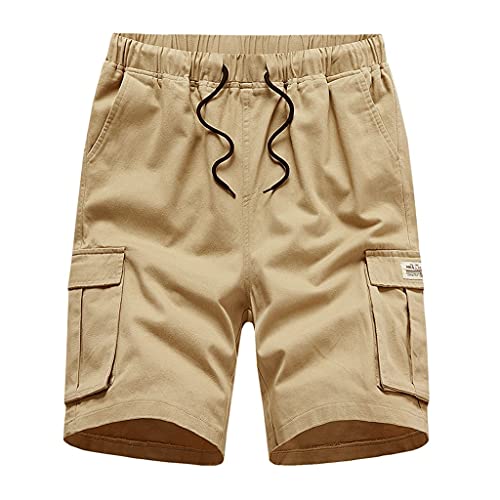 Herren Sommerhose, Cargohosen Baggy mit Seitentaschen Freizeithose Atmungsaktiv Herren Cargo Trainingshose Leicht Slim Fit Jogginghose Sommer Baumwolle Arbeitshosen Wanderhose Schwarz Outdoor S von DondPO