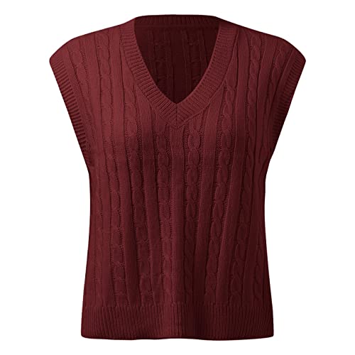 Pullunder Schwarz Damen, Knopf Lose Ärmellos Strickweste Pullunder V Ausschnitt Baumwolle Freizeit Sweater Vest Damenweste Strickpullunder Winter Warm Pullover Vest Pullover Pullunder Schwarz Damen, Knopf Lose Ärmellos Strickweste Pullunder V Ausschnitt Baumwolle Freizeit Sweater Vest Damenweste Strickpullunder Winter Warm Pullover Vest Pullover von DondPO