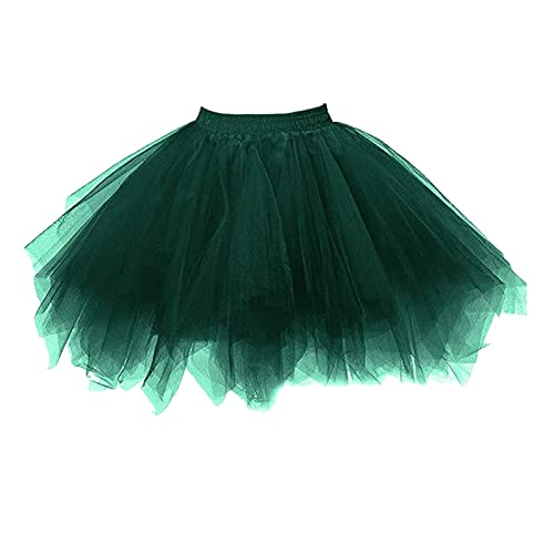 Rotes Tütü Damen Fasching Casual Cosplay Tütü Rock Petticoat Karneval Party 50er Rockabilly Unterrock Ballettrock Tüllkleid Rüschen Elastisch XXL Tüllrock Underskirt von DondPO