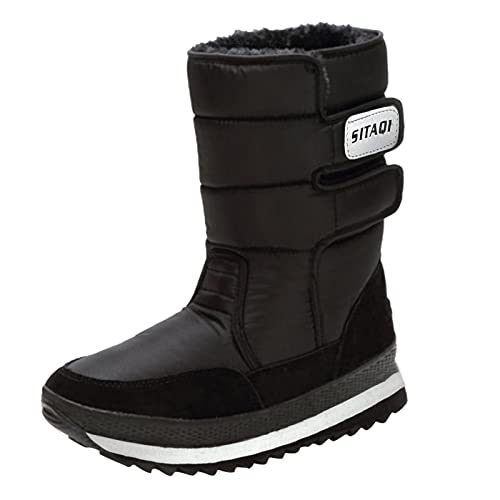 Schneeschuhe Damen- Warme Kurzschaft Rutschfeste Snow Boots Winterstiefel Wasserdicht Winter Schneeschuhe Damenstiefeletten Winterschuhe Gefüttert Braun Flach Winterboots Schneestiefel # von DondPO