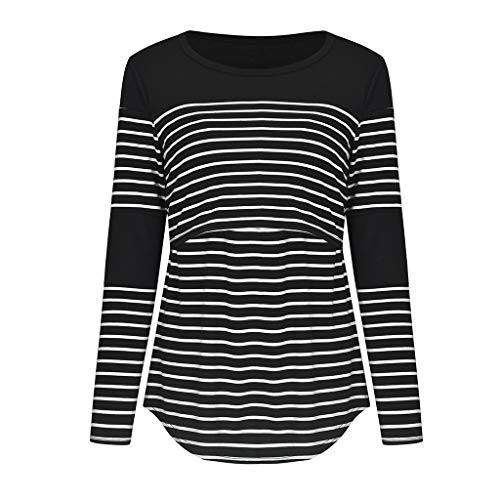 Schwangerschaftsmode Damen, Festliche Weich Winter Stillshirt Stilltop Stretch Langarm Elegant Umstandsmode Stillkleidung Nursing Tops Elegant Baumwolle Stillmode Umstandstop Stilloberteile von DondPO