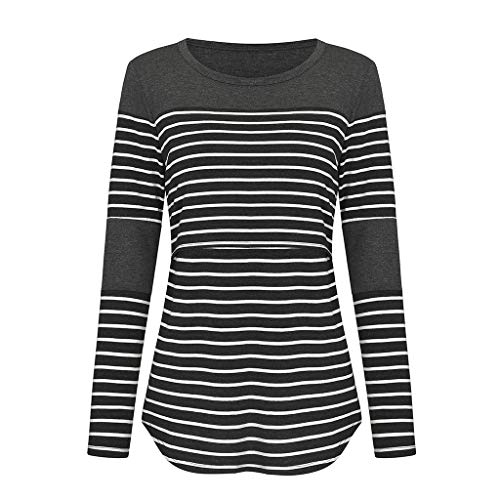 Schwangerschaftsmode Damen, Festliche Weich Winter Stillshirt Stilltop Stretch Langarm Elegant Umstandsmode Stillkleidung Nursing Tops Elegant Baumwolle Stillmode Umstandstop Stilloberteile von DondPO