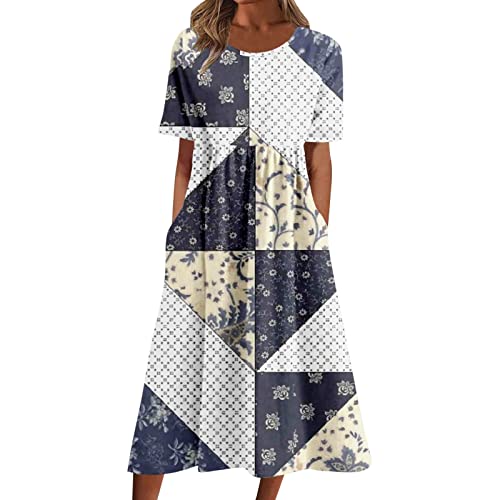 Tunika Kleid Damen Sommer Strand Große Größen Knielang Lang Kleid Kleider Strandkleid Arm Elegant Boho Maxikleid Partykleid Große Größen Blusenkleid Maxi Midikleid Sommerkleid Midi Strandkleider von DondPO