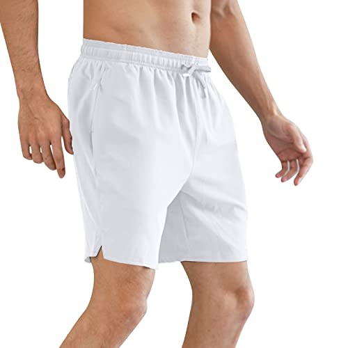 Wanderhose Kurz Herren, Sommerhose mit Taschen Hosen Jogginghose Baumwolle Freizeithose Leicht Activewear Laufshorts Breite Wanderhose Outdoor Tennishose Trainingshose Sporthose Kurz Sommer Sport von DondPO