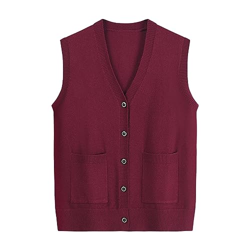 Weste Damen, Lang Baumwolle Winter Strickweste Sweater Vest V Ausschnitt Herbst Ärmellos Pullover Vest Pullunder Wollweste Vintage Warm Strickpullunder Pullover Weste Damen, Lang Baumwolle Winter Strickweste Sweater Vest V Ausschnitt Herbst Ärmellos Pullover Vest Pullunder Wollweste Vintage Warm Strickpullunder Pullover von DondPO