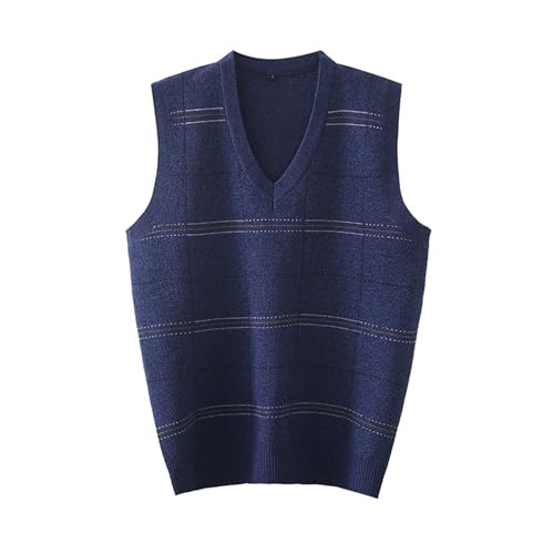 Westen Herren, Ärmellose Slim Fit V-Ausschnitt Sweater Vest Weste 4XL XXL Baumwolle Pullunder Strickweste Strickpulli Weste Warm Winter Pulloverwestee Sweater von DondPO