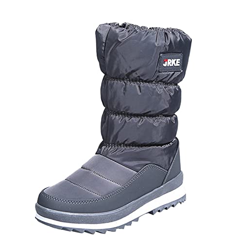 Winterboots Damen Gefüttert Wasserdicht, Flach Weiße Gefüttert Winterschuhe Schneestiefel Rutschfeste Hohe Wasserdicht Winterstiefel Snow Boots Schneeschuhe Warme Kurzschaft Winter Boots Winter Boots von DondPO