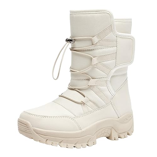 Winterschuhe Damen- 44 Warme Leicht Winterstiefel Snow Boots Wasserdicht Flach Gefüttert Winterboots Winterschuhe Schneeschuhe Rutschfeste Kurzschaft Winter Schnürboots Schneestiefel von DondPO