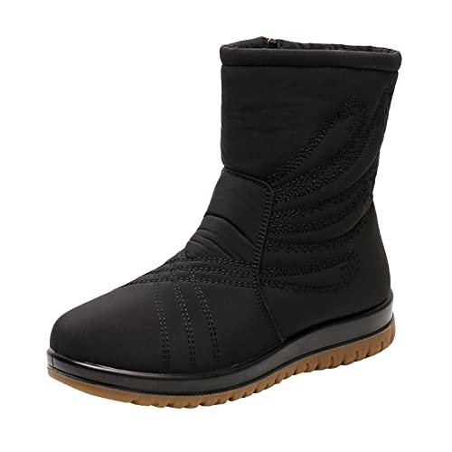 Winterschuhe Damen Wasserdicht- Hohe Kurzschaft Warme Regenstiefel Schneestiefel Wasserdicht Rutschfeste Weiße Winterstiefel Winterschuhe Snow Boots Winter Flach Gefüttert Winterboots Schneeschuhe # von DondPO