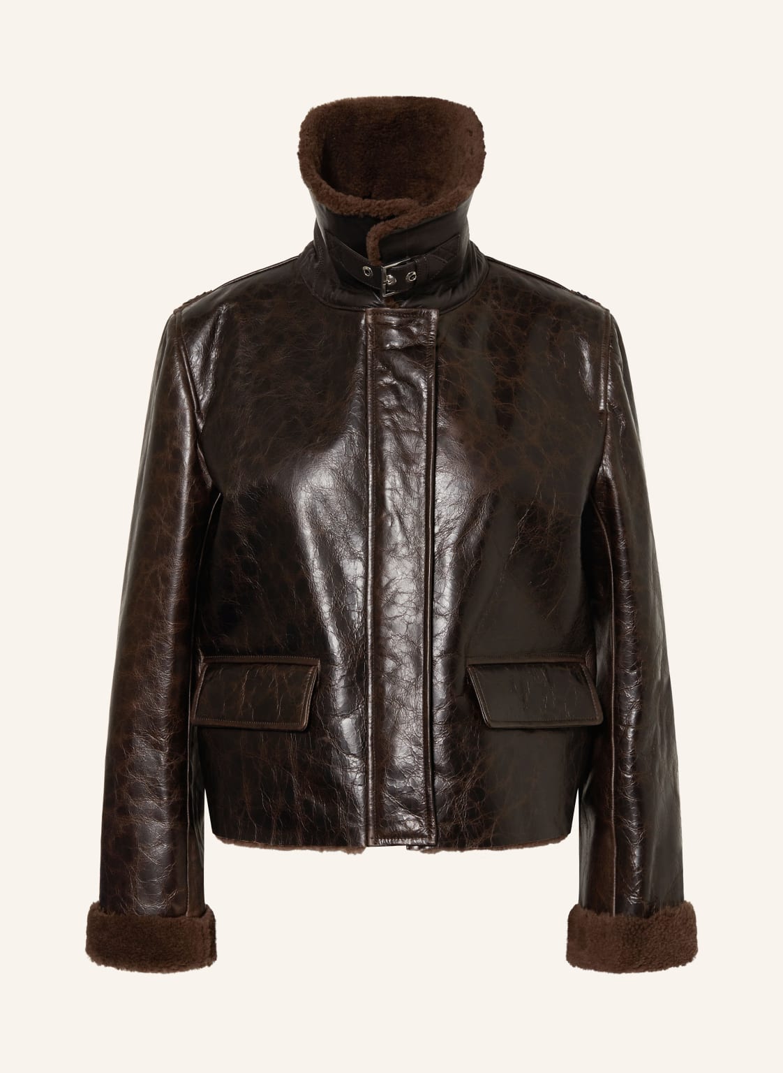Dondup Lederjacke Mit Nieten braun von Dondup