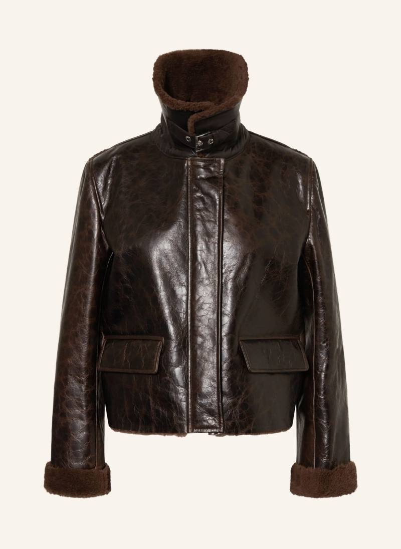 Dondup Lederjacke Mit Nieten braun von Dondup