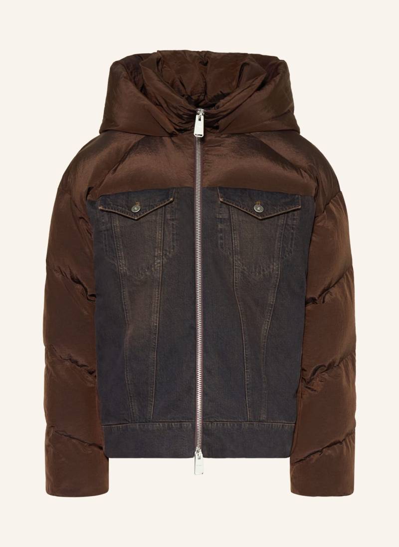 Dondup Steppjacke Im Materialmix braun von Dondup