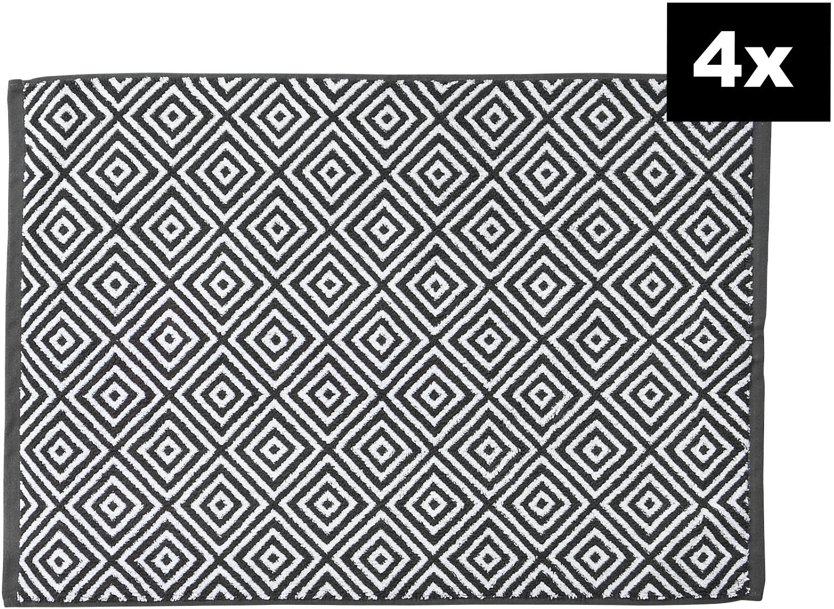 done. Badematte "DAILY SHAPES Diamond 4er-Set" Höhe 5 mm fußbodenheizungsgeeignet Badvorleger aus 100% Baumwolle, Jacquardgewebt von Done.