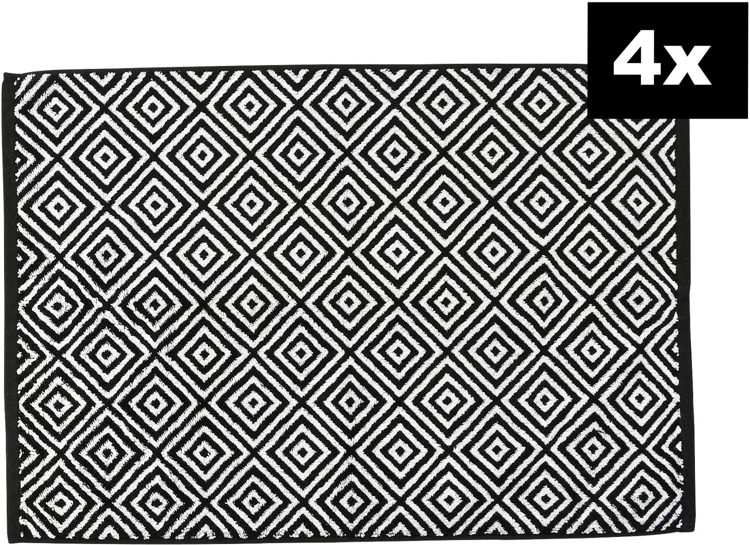 done. Badematte "DAILY SHAPES Diamond 4er-Set" Höhe 5 mm fußbodenheizungsgeeignet Badvorleger aus 100% Baumwolle, Jacquardgewebt von Done.