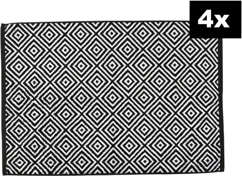 done. Badematte "DAILY SHAPES Diamond 4er-Set" Höhe 5 mm fußbodenheizungsgeeignet Badvorleger aus 100% Baumwolle, Jacquardgewebt von Done.