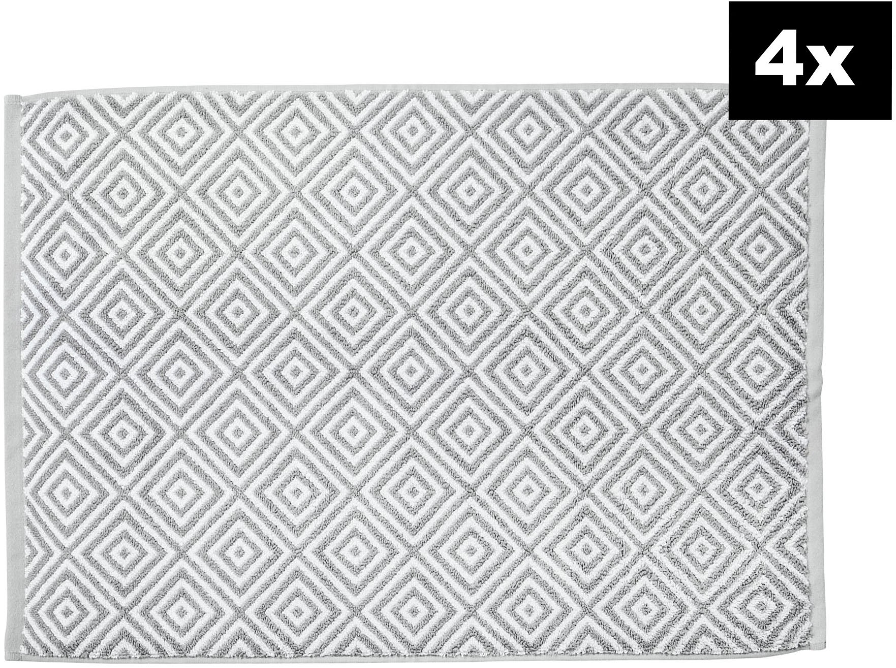 done. Badematte "DAILY SHAPES Diamond 4er-Set" Höhe 5 mm fußbodenheizungsgeeignet Badvorleger aus 100% Baumwolle, Jacquardgewebt von Done.