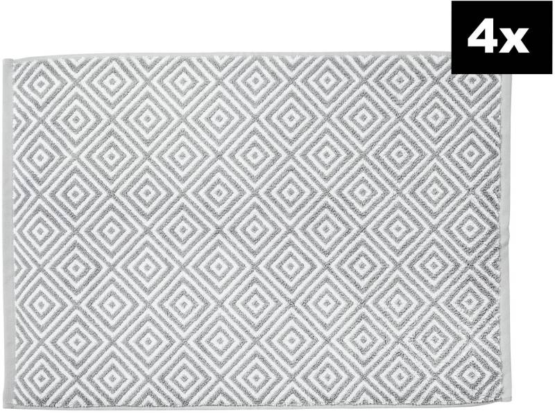 done. Badematte "DAILY SHAPES Diamond 4er-Set" Höhe 5 mm fußbodenheizungsgeeignet Badvorleger aus 100% Baumwolle, Jacquardgewebt von Done.