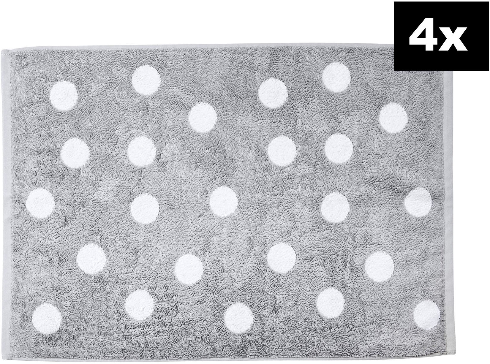 done. Badematte "DAILY SHAPES Dots 4er-Set" Höhe 5 mm fußbodenheizungsgeeignet Badvorleger aus 100% Baumwolle, Jacquardgewebt von Done.