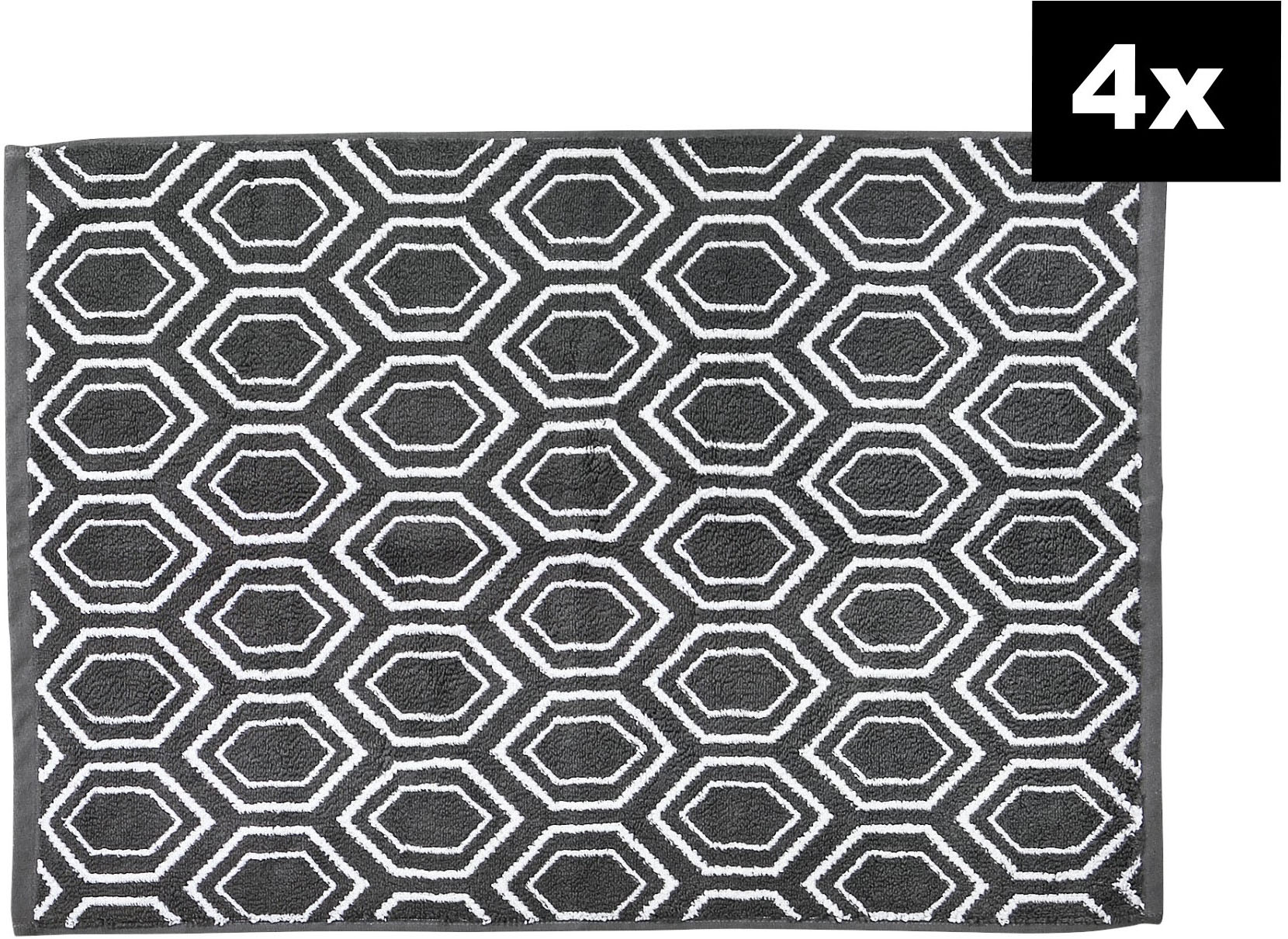 done. Badematte "DAILY SHAPES Ethno 4er-Set" Höhe 5 mm fußbodenheizungsgeeignet Badvorleger aus 100% Baumwolle, Jacquardgewebt von Done.