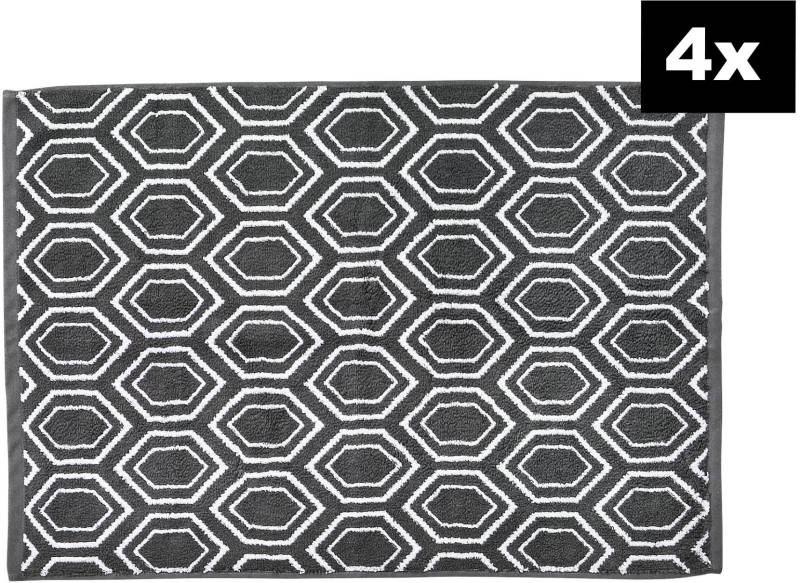 done. Badematte "DAILY SHAPES Ethno 4er-Set" Höhe 5 mm fußbodenheizungsgeeignet Badvorleger aus 100% Baumwolle, Jacquardgewebt von Done.