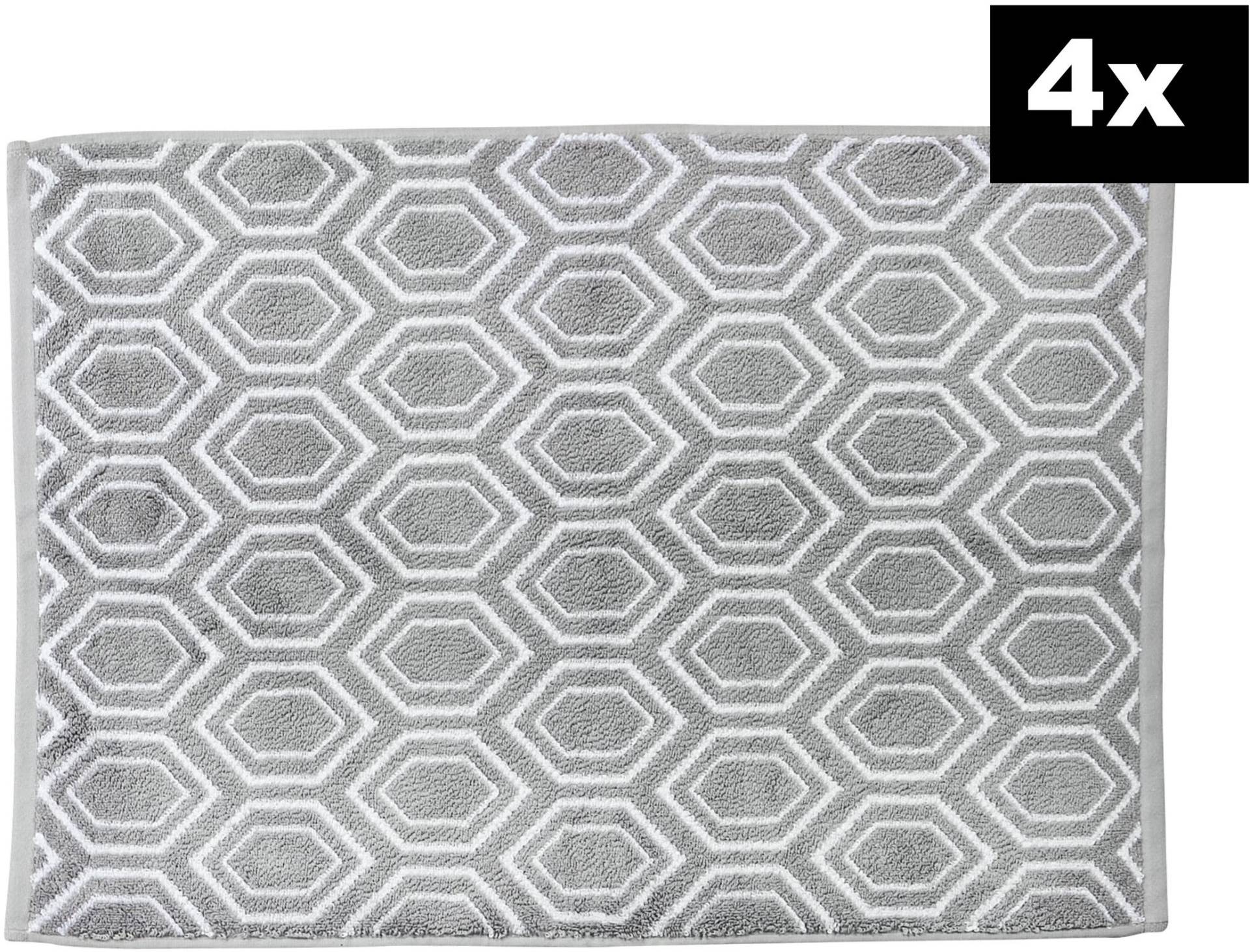 done. Badematte "DAILY SHAPES Ethno 4er-Set" Höhe 5 mm fußbodenheizungsgeeignet Badvorleger aus 100% Baumwolle, Jacquardgewebt von Done.