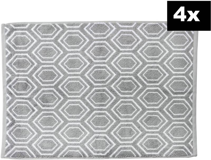 done. Badematte "DAILY SHAPES Ethno 4er-Set" Höhe 5 mm fußbodenheizungsgeeignet Badvorleger aus 100% Baumwolle, Jacquardgewebt von Done.