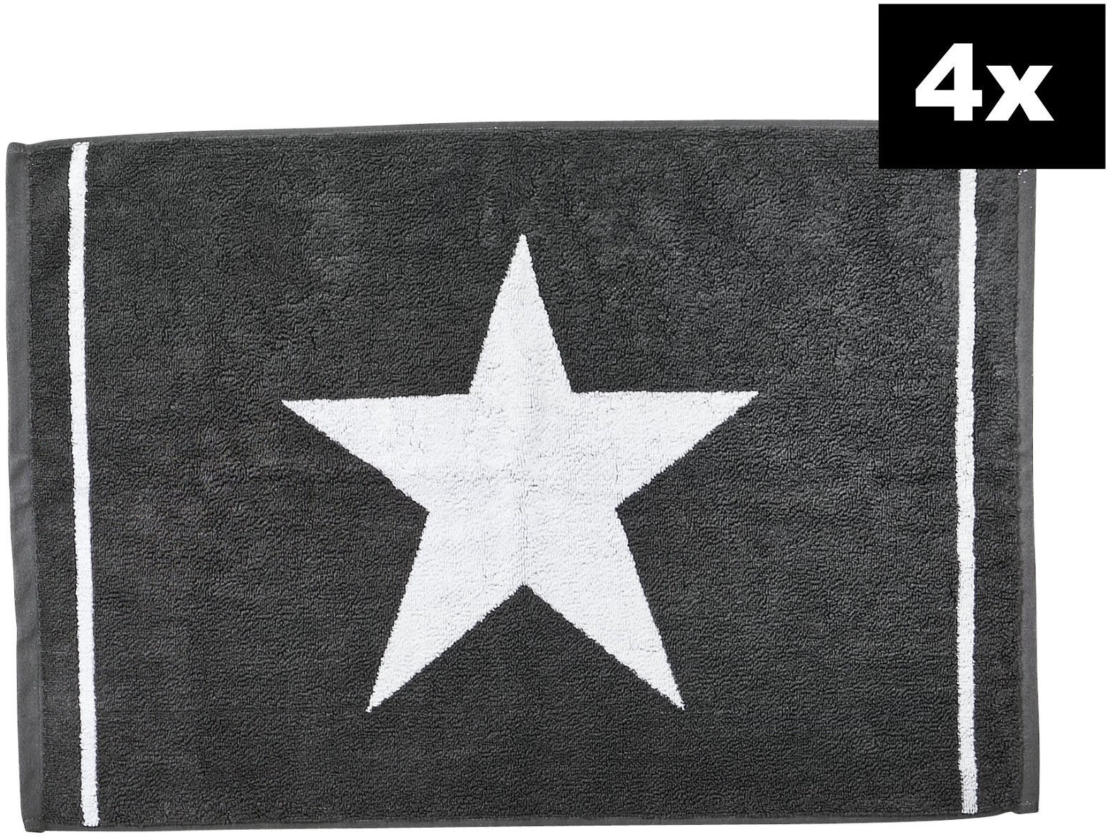 done. Badematte "DAILY SHAPES Star 4er-Set" Höhe 5 mm fußbodenheizungsgeeignet Badvorleger aus 100% Baumwolle, Jacquardgewebt von Done.