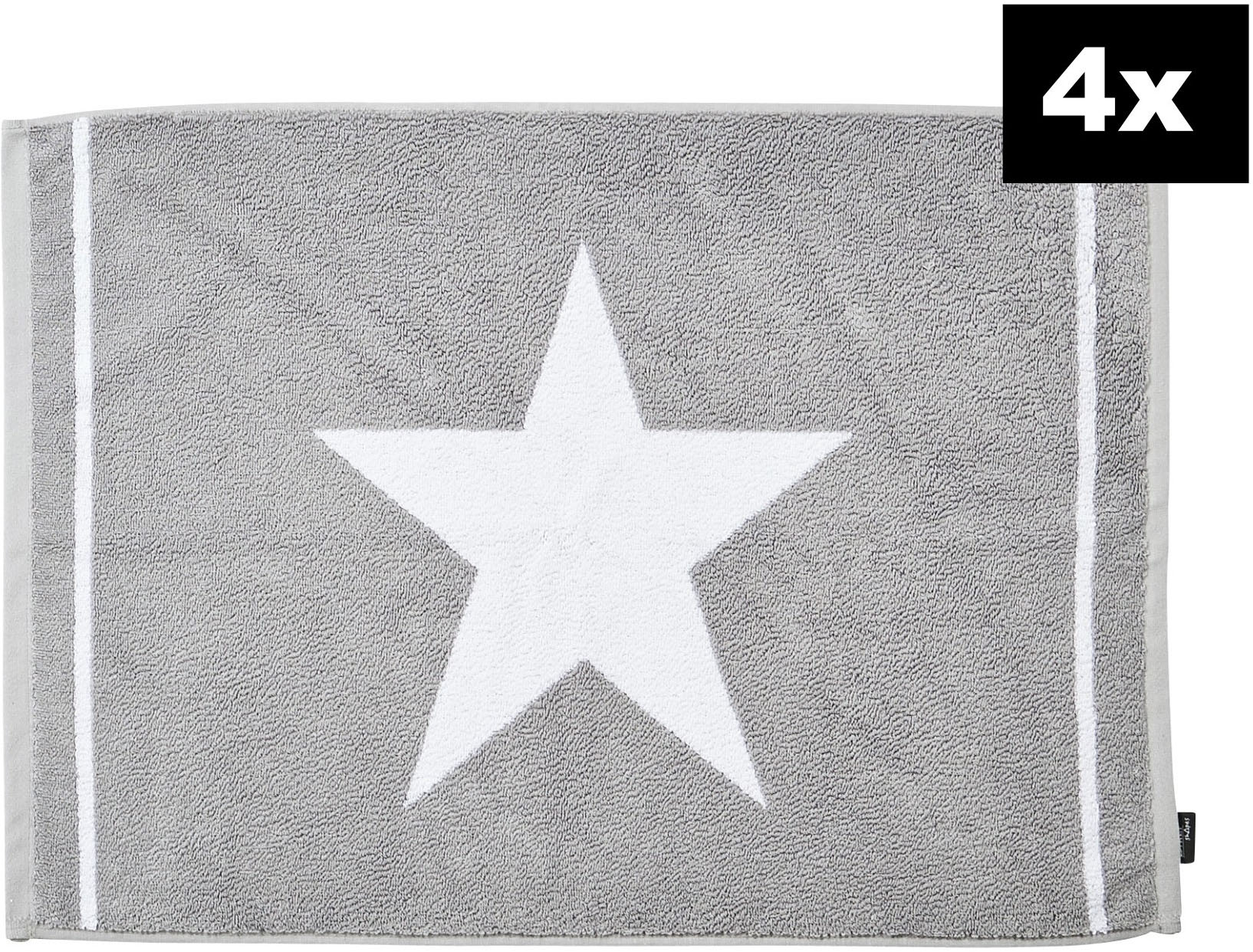 done. Badematte "DAILY SHAPES Star 4er-Set" Höhe 5 mm fußbodenheizungsgeeignet Badvorleger aus 100% Baumwolle, Jacquardgewebt von Done.