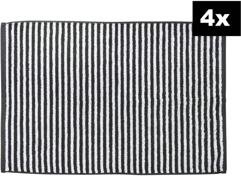 done. Badematte "DAILY SHAPES Stripes 4er-Set" Höhe 5 mm fußbodenheizungsgeeignet Badvorleger aus 100% Baumwolle, Jacquardgewebt von Done.